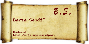 Barta Sebő névjegykártya